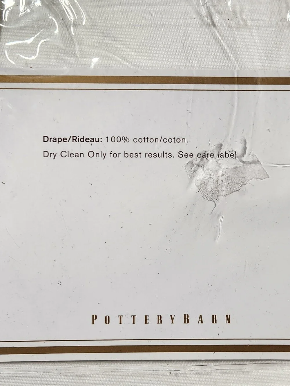 Pottery Barn Cameron Cotton Grommet Curtain Panel White 50x84 NIP New